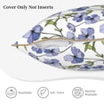 thumbnail image 3 of KLL Blue Flax Flowers Decorative Throw Pillow Covers Velvet Soft for Couch Sofa Bedroom Living Room Outdoor (No pillow core)- 18"x18", 3 of 5