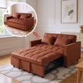 thumbnail image 5 of Gewnee 51.1 Inch Convertible Sofa Bed,Velvet Loveseat Sofa with Foldable Sofa Bed,Sleeper Sofa for Living Room or Office,Futon Sofa with Adjustable Backrest.Caramel Color, 5 of 17