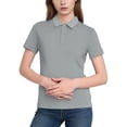thumbnail image 3 of UVEASISHA Women's Sports Polos Shirts Cool Performance Tennis Polos Quick Dry Active Tops Lightweight Short Sleeve Golf Polos Gray XL, 3 of 7