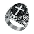 thumbnail image 3 of US Stainless Steel Mens Christian Cross Ring For Men Women Silver Size 7-11, 3 of 8