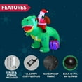 thumbnail image 3 of Joyfy 6 FT Christmas Inflatables Santa Dinosaur Outdoor Decorations,Dinosaur with Santa Christmas Blow Ups Yard Christmas with Built-in LEDs for Holiday Party Garden Lawn Decor, 3 of 8