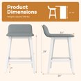 thumbnail image 3 of Gymax 2PCS 24'' Upholstered Barstools w/ Low Back Footrest Wood Legs for Kitchen Island, 3 of 10