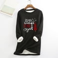 thumbnail image 1 of Puntoco Mujeres Cuello Redondo Loungewear Camisones Manga Larga Estampado de Navidad Otoño Fleece tops Puntoco Puntoco-5024, 1 of 3