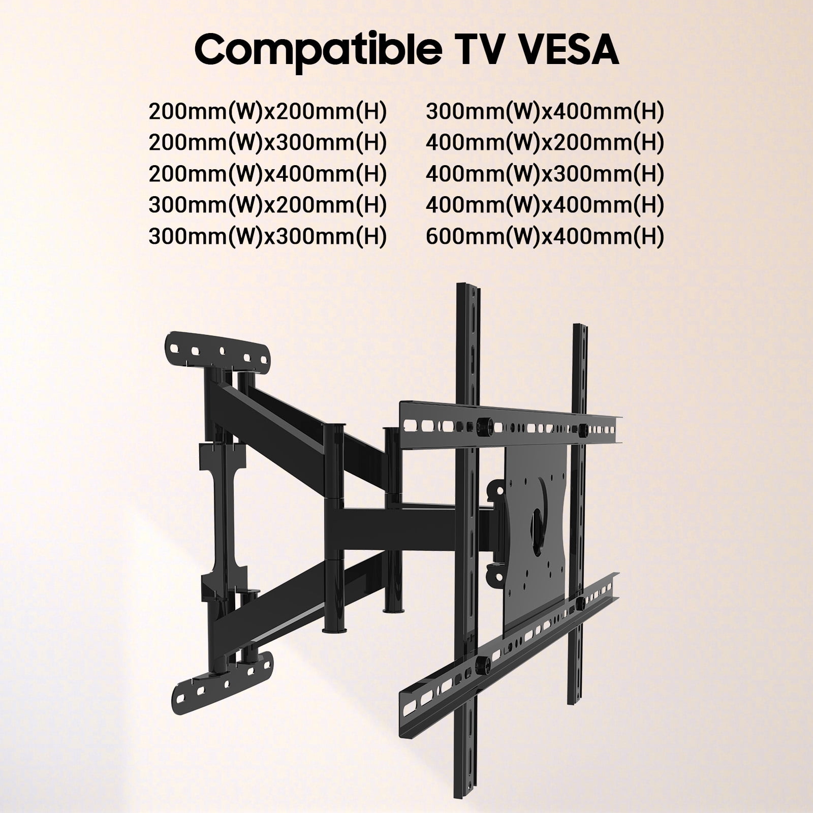 SYLVOX  TV Wall Mount Bracket Full Motion, Fit for TV 40"-75"，Dual Arms with Flexible 6 Articulating Max. VESA 600 x 400 mm, Holds up to 100lbs