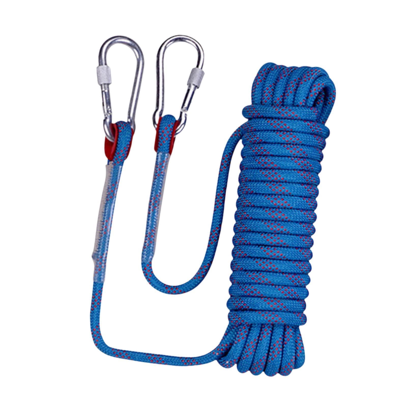 Wswqop Climbing Rope Equipment Portable Compact Outdoor Accessory,with Buckle Rappelling Rope Parachute Rope for Rock Climbing 1cmx30M