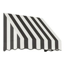 Awntech 4.38 Ft San Francisco Closed-Sided Fixed Awning Canopy (52.5in x 16in x 30in), Black/White Stripe