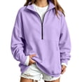 thumbnail image 2 of TGSLY Fall Half Zip Sweatshirts for Women Lightweight Stand Collar Long Sleeve Workout Tops Relaxed Casual Solid Color Layering Pullovers XL, 2 of 7