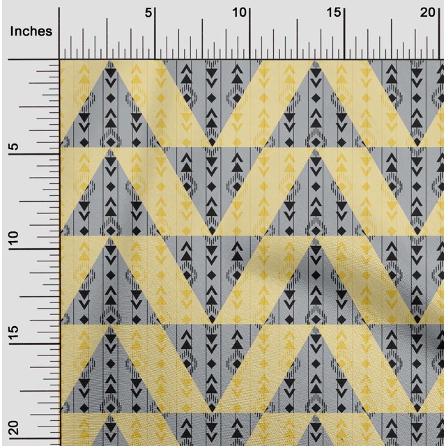 oneOone Cotton Flex Fabric Stripe|Diamond & Triangle Geometric Print Fabric By The Yard 40 Inch Wide