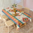 thumbnail image 3 of Colorful Geometric Striped Pattern Rectangle Tablecloth 60"x120",Waterproof Polyester Rectangle Table Cloth, Wipeable Spillproof Polyester Tablecloth for Dining, Camping, Indoor and Outdoor, 3 of 6
