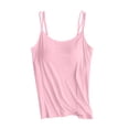 thumbnail image 1 of DPTALR Built In Bra Tank Tops For Women Summer Casual Strap Camisole Plus Size Padded Workout Tops, 1 of 3