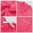 thumbnail image 7 of ANLIQI Women's 100% Cotton Pajama Set Button Down Sleepwear Short Sleeve Shirt and Long Pants Soft ladies Lounge Sets(Hot Pink,L), 7 of 7