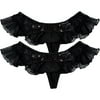 Smart & Sexy - Sequin and Mesh Skirted Thong Panties, 2-Pack