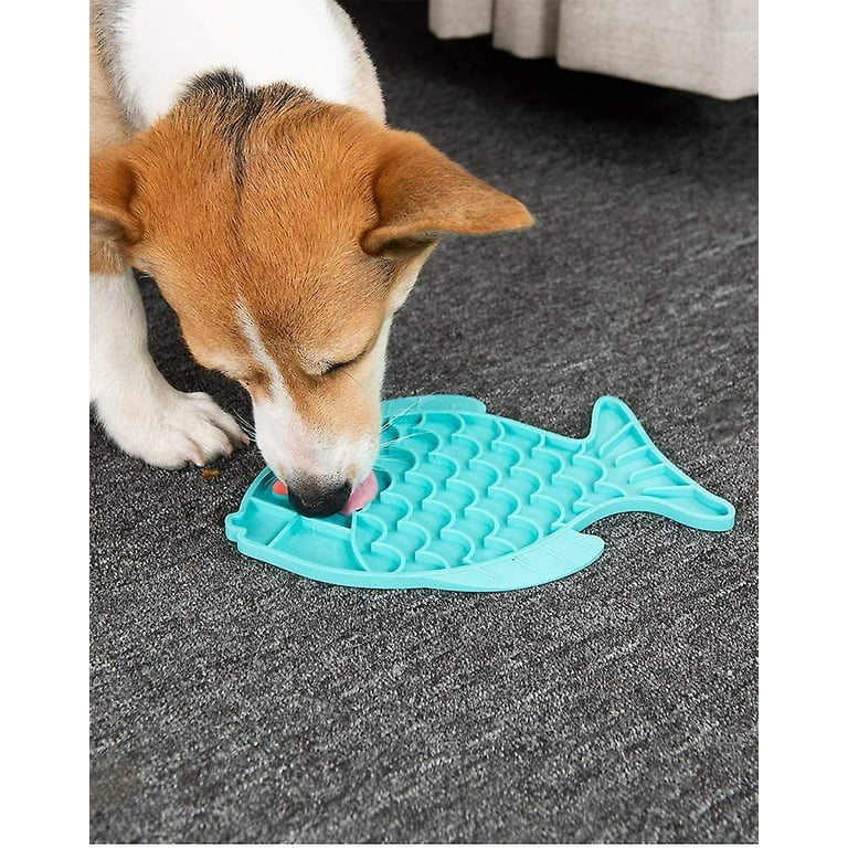 Cat Slow Feeder, Dog Lick Pads, Fish Shape Silicone Puzzle Feeder Pet Fun  Lick Mat Non Slip Anti-gulping Pet Slower Food Feeding Dishes