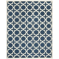 SAFAVIEH Cambridge Liz Geometric Wool Area Rug, Navy Blue/Ivory, 2'6" x 4'