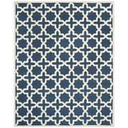 SAFAVIEH Cambridge Liz Geometric Wool Area Rug, Navy Blue/Ivory, 6' x 9'