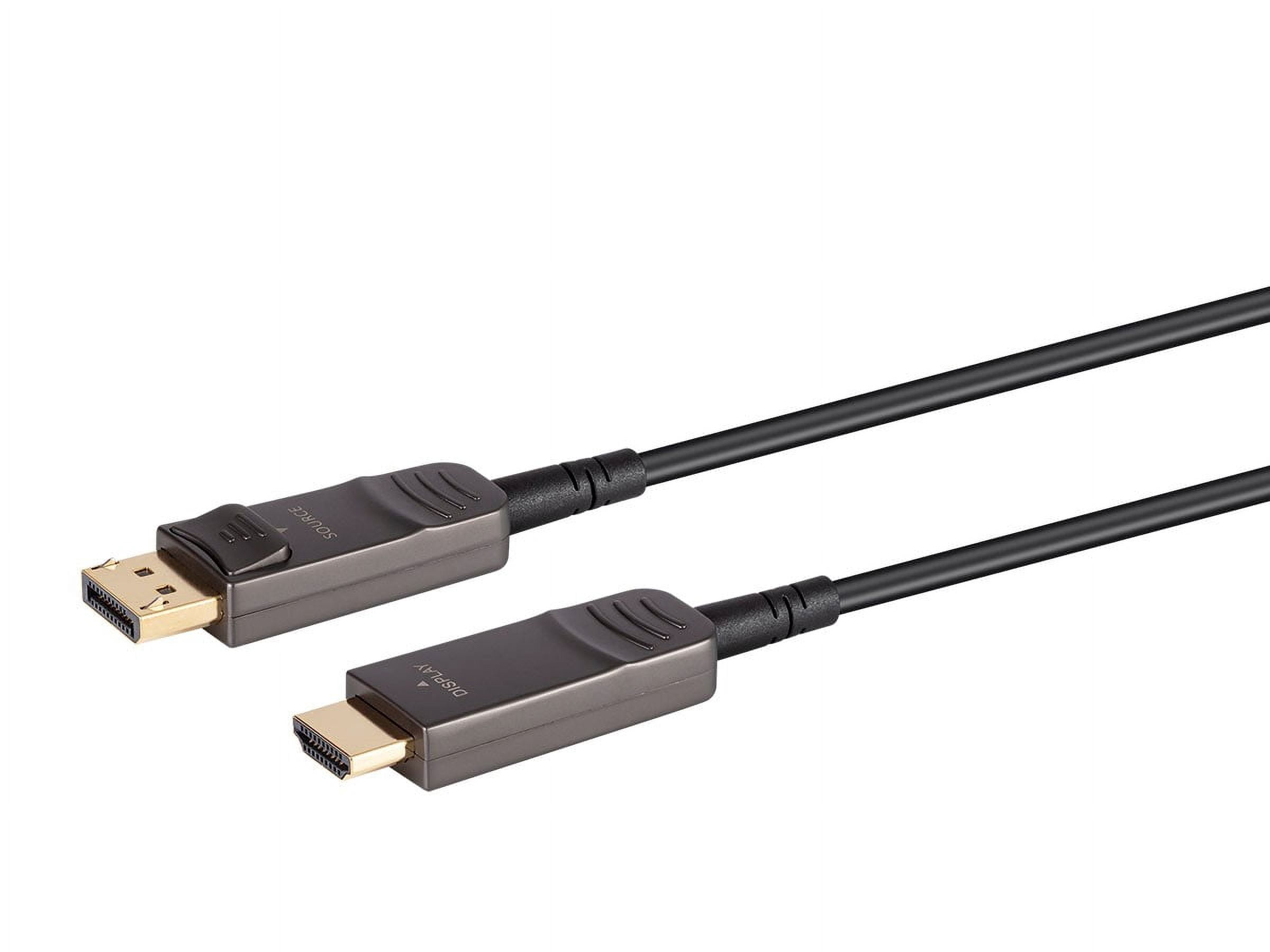 Monoprice DisplayPort to HDTV Cable - 50 Feet, 4K@60Hz, AOC, Transmits Up To 100 Feet, Ultra Slim Design, Dynamic HDR - SlimRun AV Series