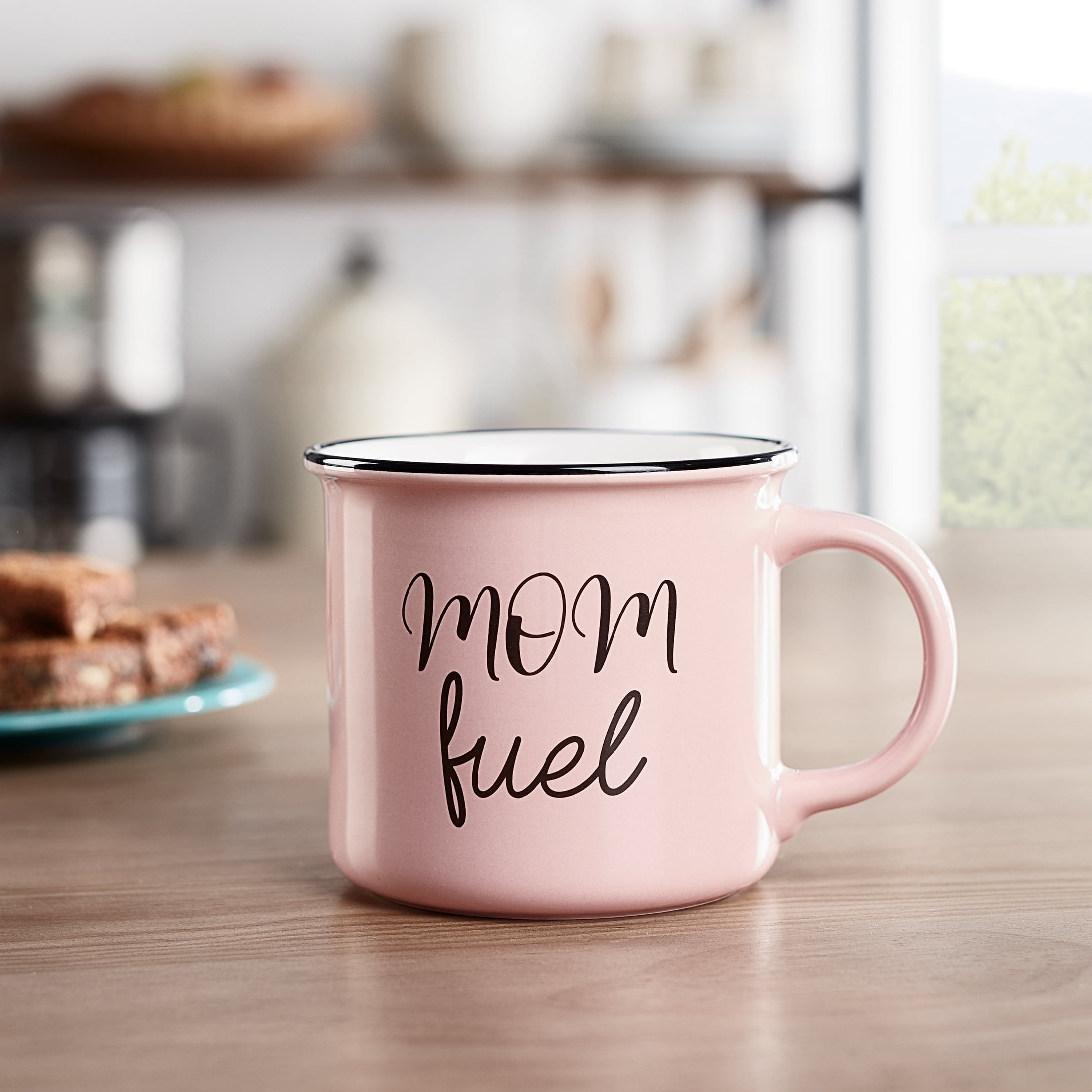 Mainstays 15.21 oz Stoneware Mom Fuel Coffee Mug, Pink