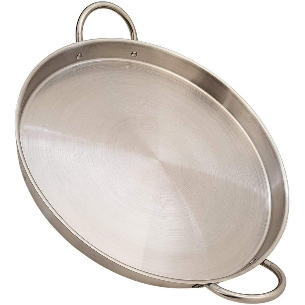 Heavy Duty 23 Inch Round Stainless Steel Comal Griddle Pan Grill Fry