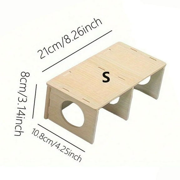 1pc Solid Wood Hideaway House, For Hamster Squirrel, Small Pet Aquascape Toys,  Small Animal Cage Accessories