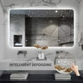 thumbnail image 3 of LAIYA Bathroom Vanity Mirror with Lights, Wall-Mounted Led Black Mirror for Bathroom Anti-Fog Waterproof, Light Adjustment Intelligent Touch Button Horizontal, 3 of 8