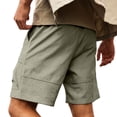 thumbnail image 5 of Cargo Shorts Men Shorts for Men Running Shorts Quick Dry Baggy Sweat Shorts Mens Chinos Short Dress Shorts Drawstring Elastic High Waisted Golf Shorts with Pockets Beach Vacation Shorts with Pockets, 5 of 5