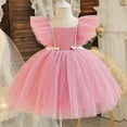 thumbnail image 2 of USNSM (6 Months-5 Yeras) Girls Fashion Cute Bowknot Tulle Tutu Flower Girl Birthday Party Gown Long Dresses Pink 2-3 Years, 2 of 5