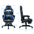 thumbnail image 2 of Gymax Massage Gaming Chair Recliner Racing Chair w/ Retractable Footrest Home Blue, 2 of 10