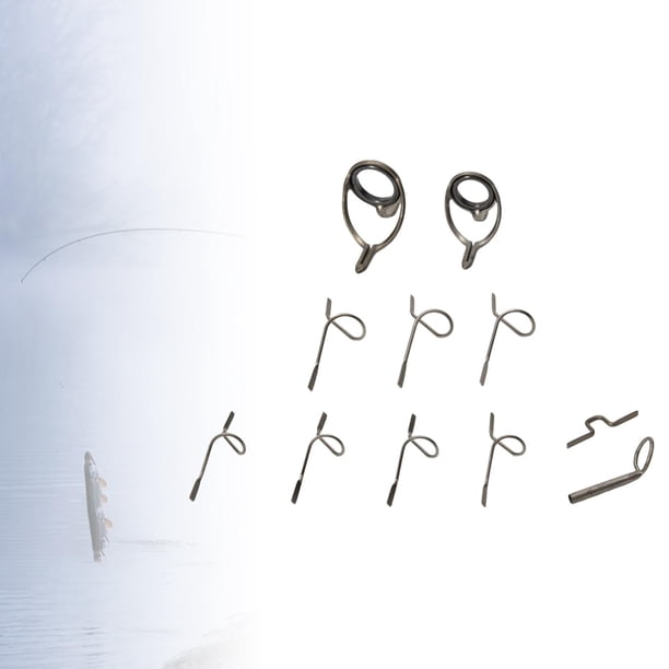 11x Snake Guides 9ft 4WT Rod Guides Set Rod Guides Herramientas Caña de reparación para pesca , Macarena Anillo de caña de pescar