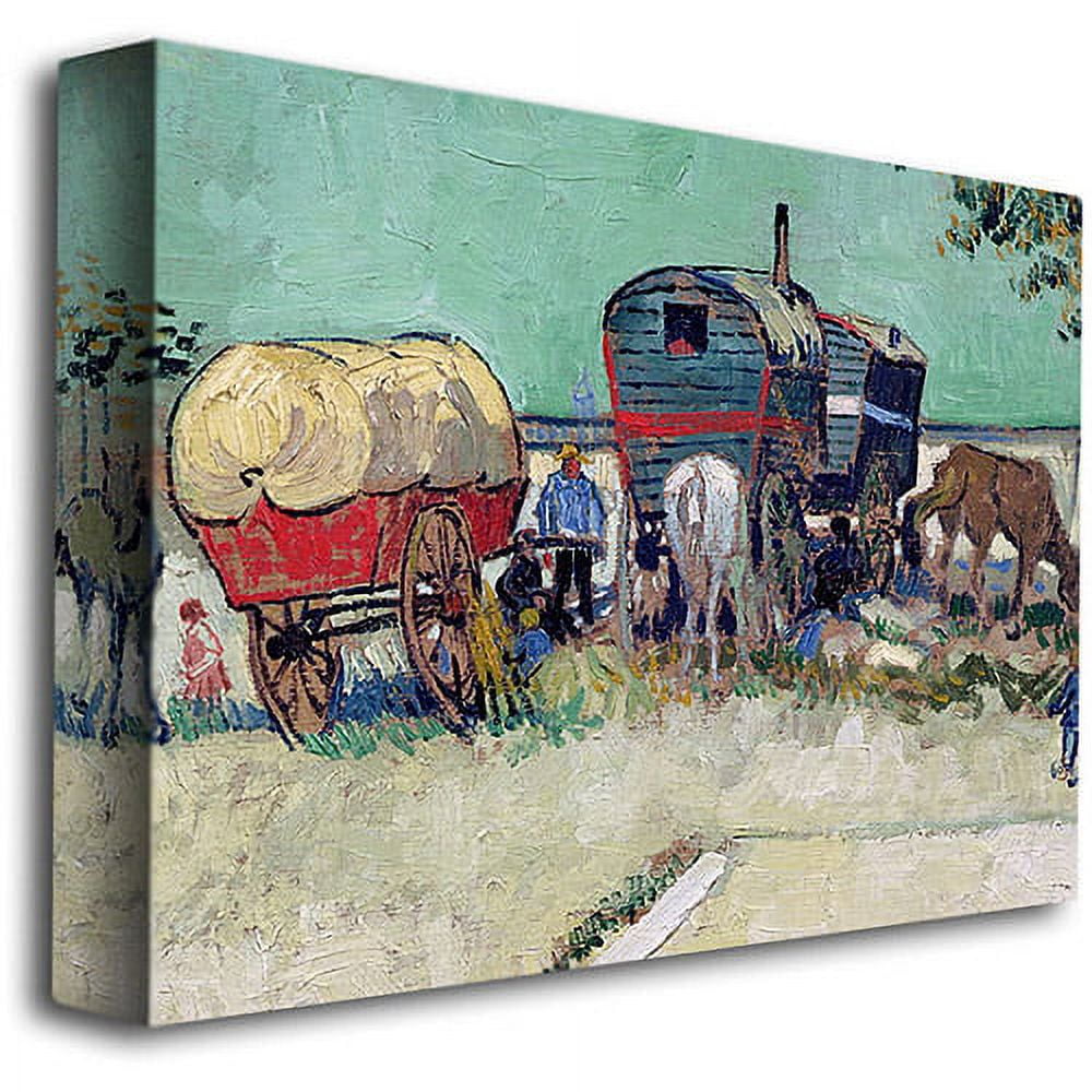 Trademark Fine Art "Gypsy Encampment, Arles, 1888" Canvas Art by Vincent van Gogh