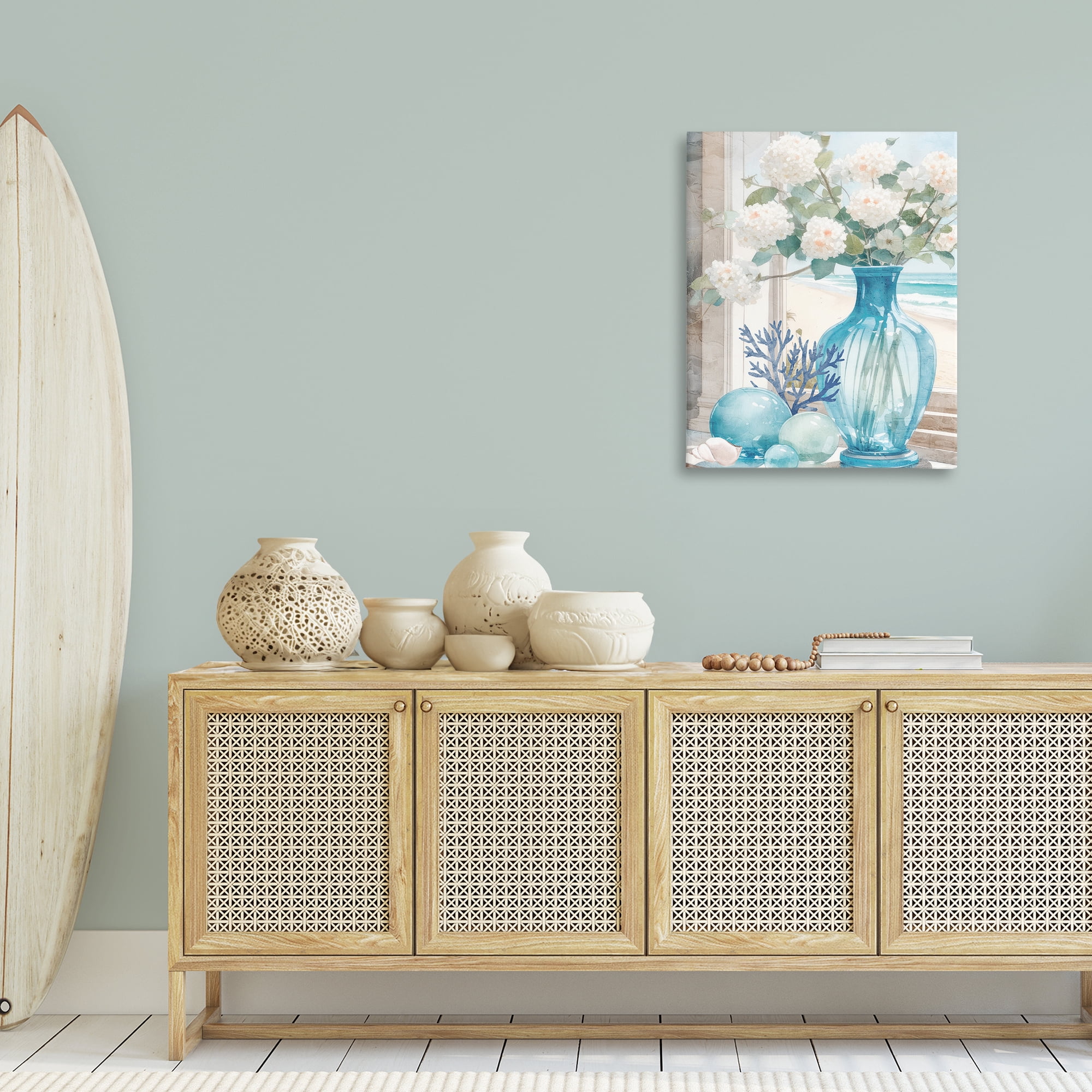 Stupell Industries Sea Glass & Coral Botanical & Floral Painting Gallery Wrapped Canvas Art Print Wall Art, 24 x 30