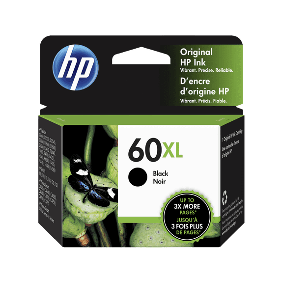 HP 60XL Ink Cartridge, Black (CC641WN)