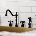 thumbnail image 3 of Kingston Brass  French Country Widespread Kitchen Faucet with Brass Sprayer Matte Black Matte, 3 of 5