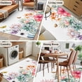 thumbnail image 5 of 3'x5' Rug for Living Room Bedroom, Summer Tropical Washable Area Rugs Non-Slip Carpet Mats, Watercolor Palm Leaves Butterfly Flower Indoor Low Pile Area Rug Runner for Kitchen, Mudroom, 5 of 8