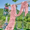 thumbnail image 2 of SLYNSHome Sheer Lace Window Scarf, Lightweight Decorative Wedding Drape,Pink Semi Transparent Voile Curtain Swag for Outdoor Arbor Gazebo Party Decor, 2 of 6