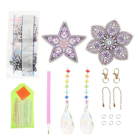 

1 Set of DIY Diamond Drawing Suncatcher Hanging Ornament Wind Chime Pendants