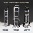 thumbnail image 4 of Olympia Tools 3-in-1 Aluminum Convertible Hand Truck - Heavy Duty Industrial Appliance Dolly 4-Wheel Platform Cart - Up to 1000 LBS Loading Capacity Mobility Moving Dolly - 3 Positions, 62" Height, 4 of 7