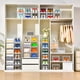 thumbnail image 5 of Juego de 10 zapatera organizador transparente organizador de zapatos de plástico rígido caja de zapatos apilable con puerta de succión plegable (blanc, 5 of 8