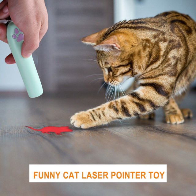 Juguete para gatos domésticos, puntero láser, bolígrafo de luz, sombra de animales, juguetes interactivos (verde)
