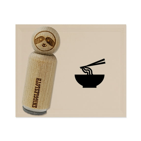 Pho Ramen Noodle Bowl Solid Rubber Stamp for Scrapbooking Crafting Stamping - Large 1-1/4 Inch