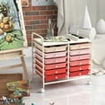 thumbnail image 6 of Costway 12 Drawers Rolling Cart Storage Scrapbook Paper Studio Organizer Bins Pink, 6 of 10