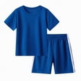 thumbnail image 4 of TOWED22 Toddler Baby Boy Summer Outfit Short Sleeve T Shirt Shorts Set 6 12 18 24 Months 2T 3T 4T Baby Neutral Clothes(Blue,6-7 Y), 4 of 4