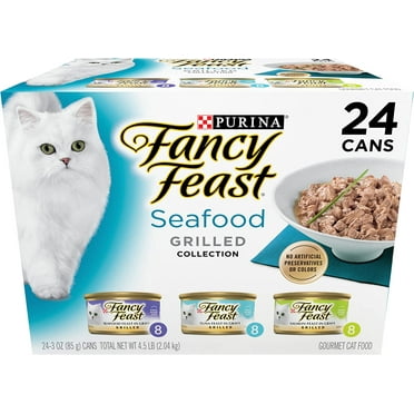 Fancy Feast Grilled Wet Cat Food Seafood Collection in Wet Cat Food Variety Pack - (24) 3 oz. Cans