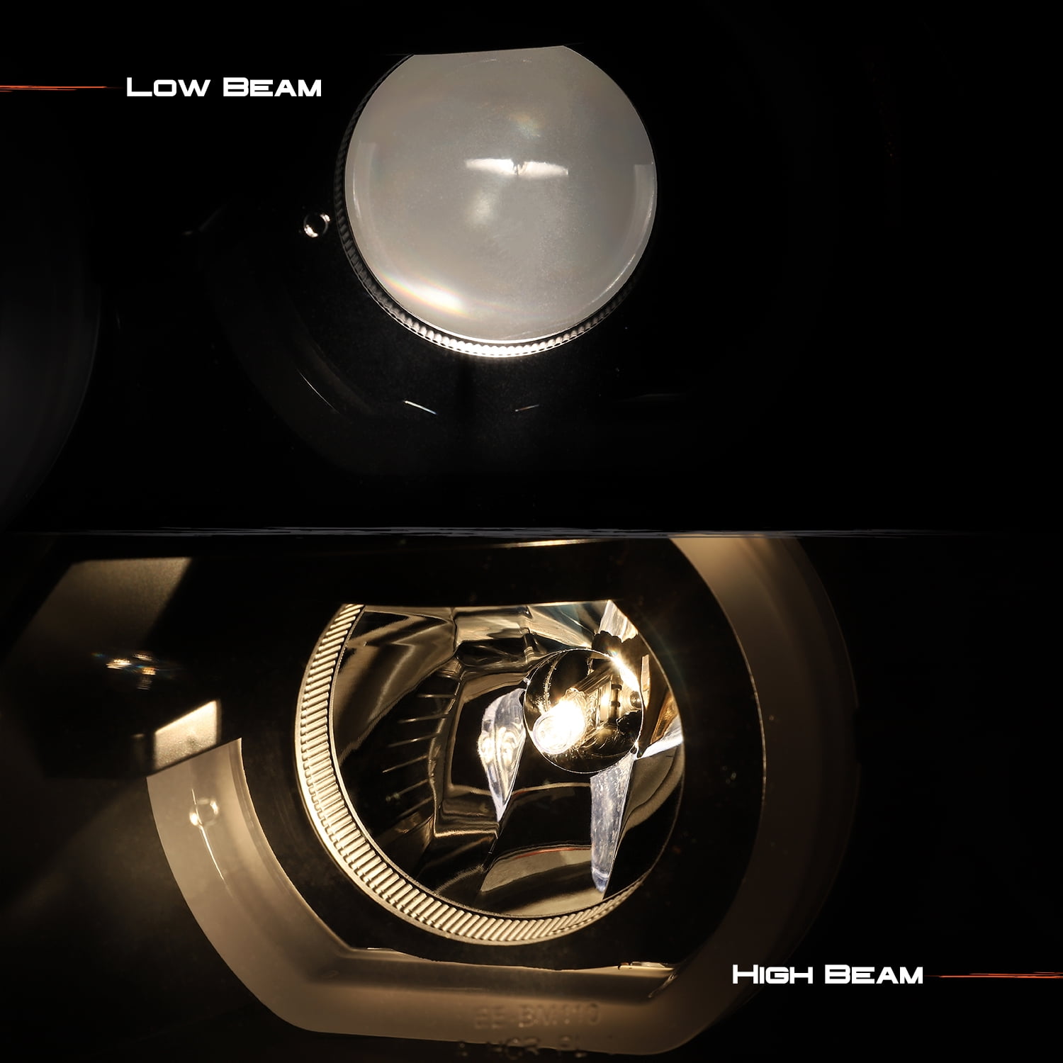 AKKON - Headlights For BMW E90 Sedan & Wagon [Halogen Style] LED U-Black Housing Projector Headlights Headlamps