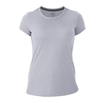 Playera Fruit Of The Loom para Mujer, Cuello Redondo Manga Corta Gris Jaspe Claro Talla M