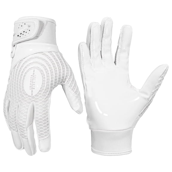 CYFW Youth Football Gloves, Kids Sticky Receiver Gloves,Super Grip Football Glove Best Gift for Boys,Girls white football gloves