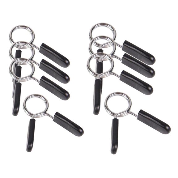 8x Barbell Spring Clamp Gym Clips Lock Ajustador de cuello de barra de levantamiento de pesas