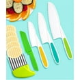 thumbnail image 4 of 5 Pcs Kids Knife Set, Kids Safe Cooking Knives, Nylon Kids Kitchen Knife with Crinkle Cutter, Serrated Edges Plastic Toddler Knife Kids Knives for Real Cooking & Cutting Fruit, Bread, Lettuce, Type 1, 4 of 6