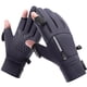 thumbnail image 3 of Guantes 2 dedos Flip invierno pantalla táctil para mujeres hombres deportes al aire libre (L) gris, 3 of 6