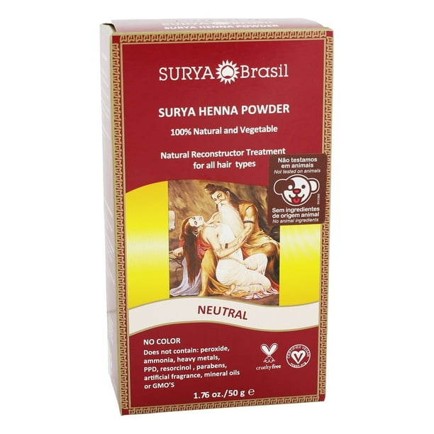Surya Brasil 100 Natural and Vegetable Henna Powder Neutral 1.76