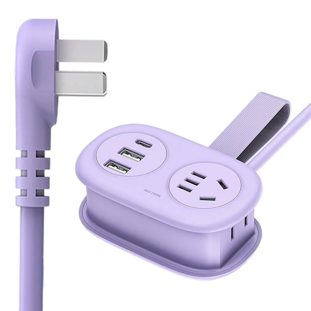 Hearth & Gear Bande d'Alimentation Cinq en un avec Ports USB, Rallonge Parasurtenseur Bande d'Alimentation, Portable pour Voyage Charge Intelligente USB Répondant aux Besoins de Divers Appareils Support de Téléphone pour Maison Intelligente pour